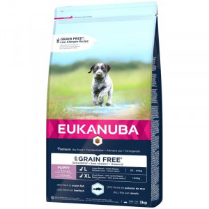 EUKANUBA DOG PUPPY LARGE OCEAN FISH GRAIN FREE sausā barība kucēniem Zivis 12kg